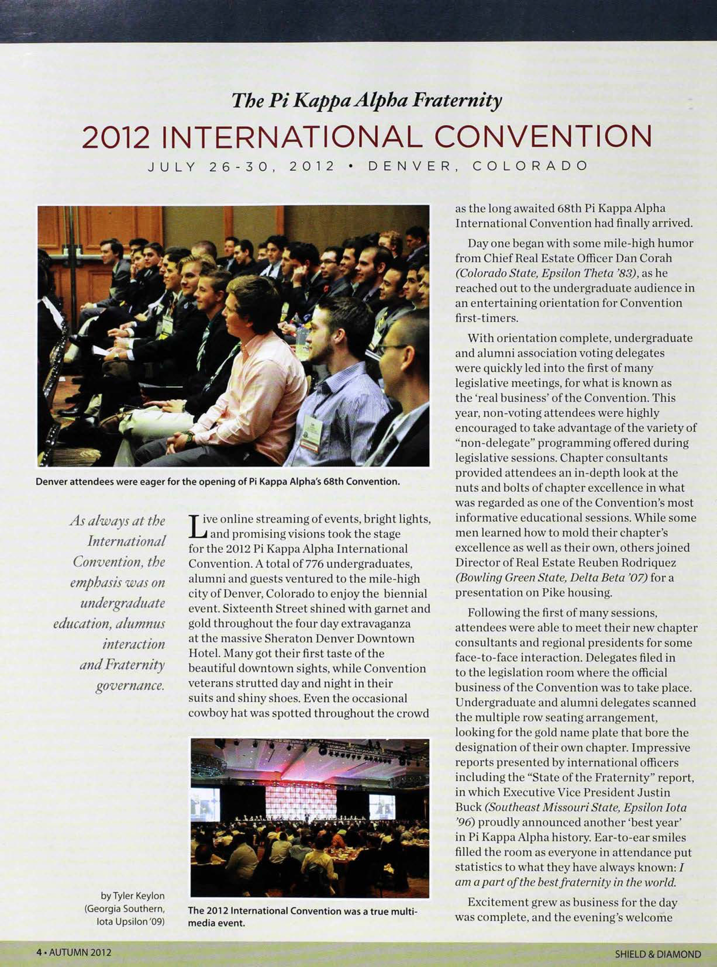 Pi Kappa Alpha Fraternity: 2012 International Convention